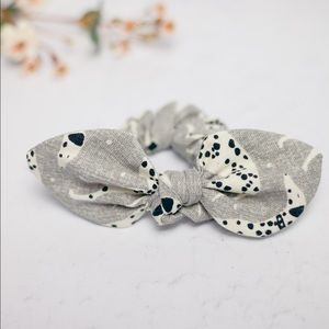 Dalmatian Dog Print Bow Scrunchie